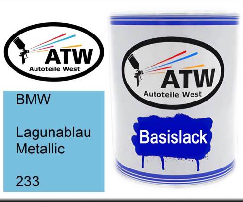 BMW, Lagunablau Metallic, 233: 1L Lackdose, von ATW Autoteile West.